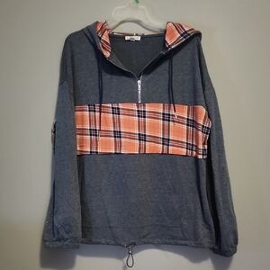 Main Strip Charcoal and Tangerine Hoodie